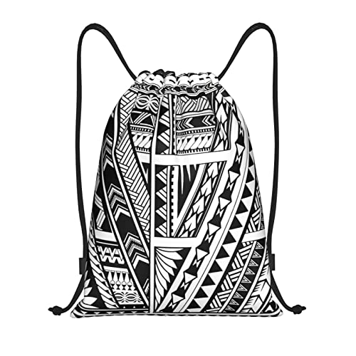 YvoneDBrownn Polynesian Ethnic Style Drawstring Backpack - Water-Resistant String Bag For Sports, Gym, And Travel