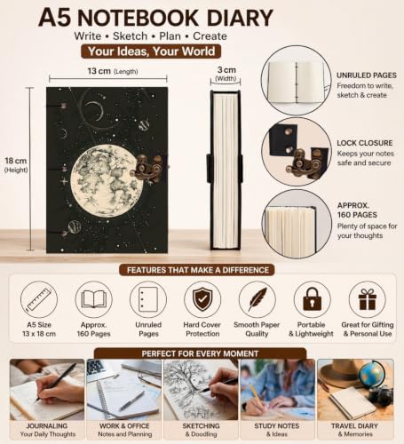 NIZAM HANDICRAFT Store NIZAM HANDICRAFT Moon Phase Journal Premium A5 - Image 4