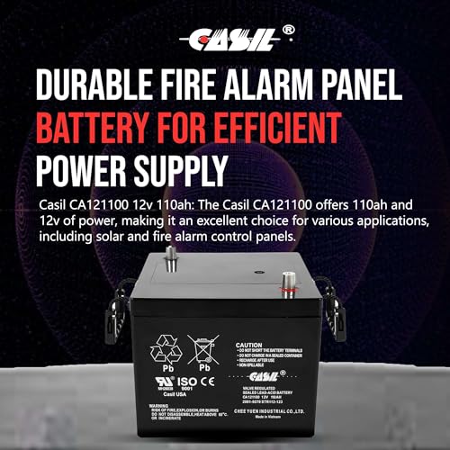 Casil Simplex 2081-9279 Fire Panel Battery 12V 110AH Fire Alarm Control Panel and Solar Panel Backup- Durable Fire Alarm Panel Batteries for Efficient Power Supply CA121100