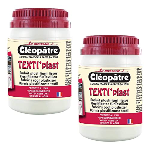 CLÉOPÂTRE Lot de 2 Texti'Plasts en 250gr - enduit textile pour transformer le tissu en toile cirée
