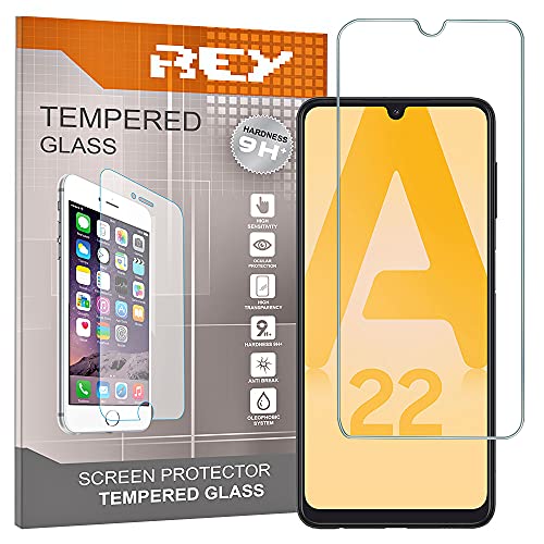 REY 3X Protector de Pantalla para Samsung Galaxy A22 5G - Galaxy A03S - Galaxy A03 - Galaxy A03 Core - Galaxy A13 5G/4G, Cristal Vidrio Templado Premium