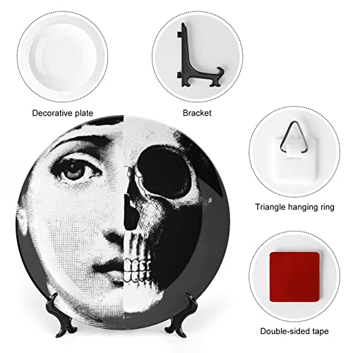 Miunv Lina Cavalieri Plate, Wall Decorative Plate, Mysterious Face Plate Wall Hanging Decoration,Including Bracket And Special Spring Hook #TOP2