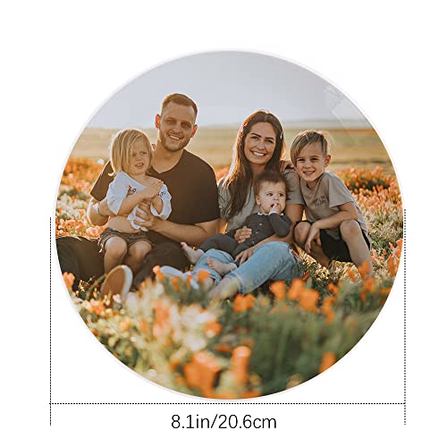 Smile Lab Personalized Photo Ceramic Dinner Plate Custom Display Dishes With Picture Photo Text Logo, Mother's Day Gifts For Mom, Customized Memorial Gifts For Birthday Anniversary, 8 Inches (20Cm) #TOP2