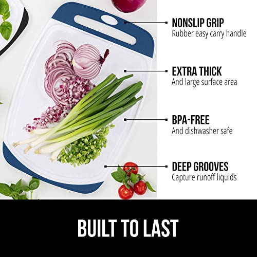 image for GORILLA GRIP BPA-Free Reversible Kitchen Cutting Board Set of 3, US De
