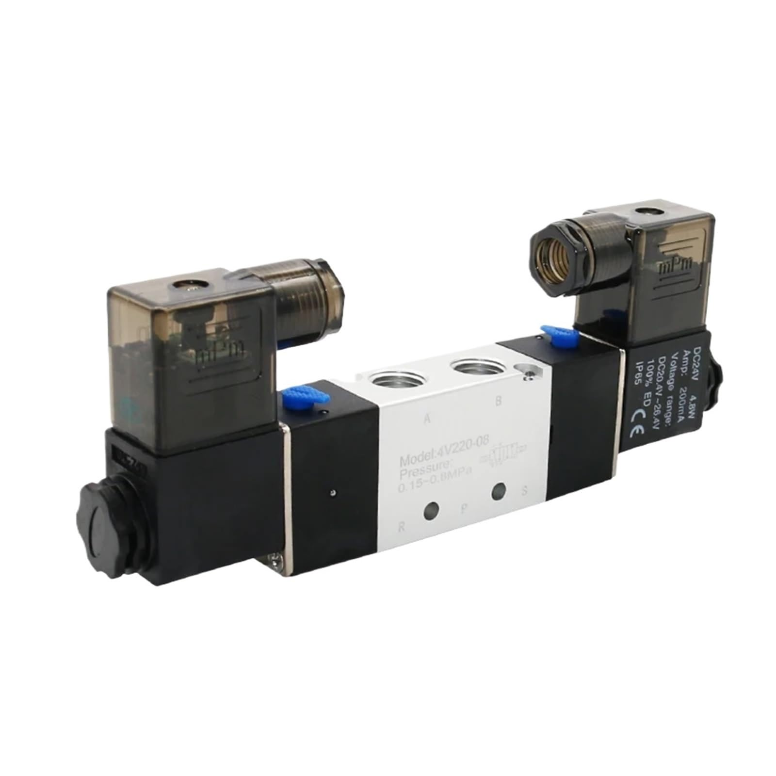 Électrovanne pneumatique 4V220-08 double bobine 12V DC pour circuit air 1/4