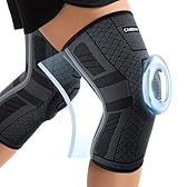 CAMBIVO Tutore Ginocchio 2 Pezzi, Ginocchiera Ortopedica Compressione con Stabilizzatori Laterali In PMMA e Gel Pad Rotulea, per Rottura del Menisco, Artrite, Infortunio Sportivo, Pallavolo