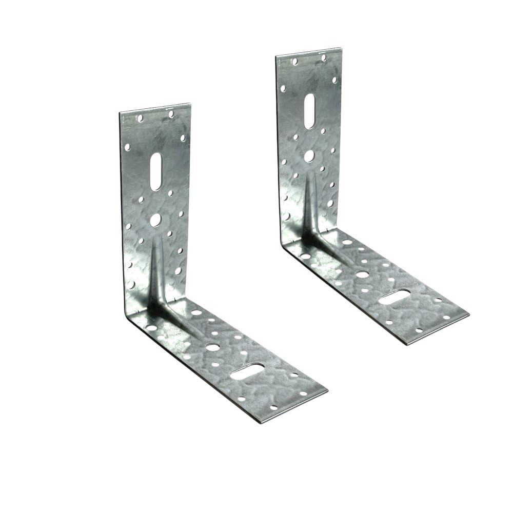 20x Winkelverbinder 2,5 mm Winkel mit Prägung | Holzverbinder Winkel Metall 170 x 170 x 65 mm, Metallwinkel Balkenverbinder Kleine