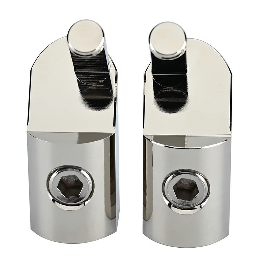 BILLFARO 2Pcs 1/0 Gauge to 4 Gauge Input Wire Gauge Reducer,Offset Angled Amp Input Reducers Cable PIN Power Ground Reducers Connection Brass with Nickel Plated