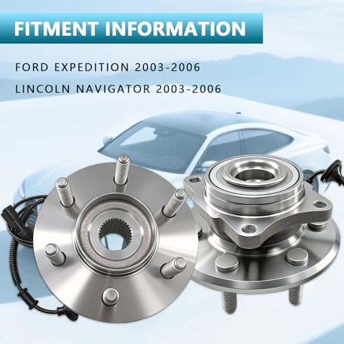 Pair 541001 Rear Wheel Bearing and Hub Assembly Fit for 2003-2006 Ford Expedition, Lincoln Navigator, 6 Lug Bolts w ABS by chsuatuo - Used condition - Image 3