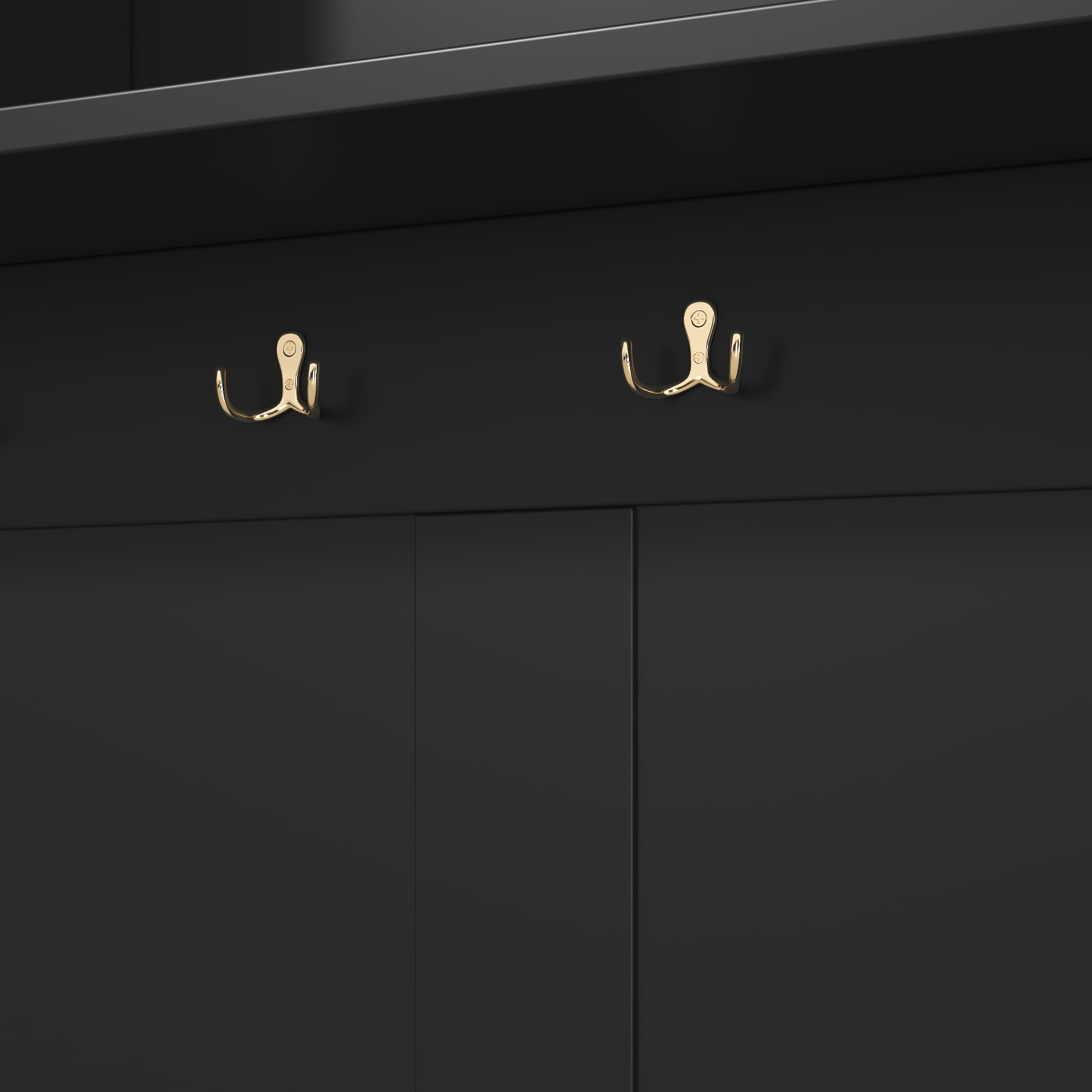 Moimhear - Appendiabiti con scarpiera, 120×40×191 cm, appendiabiti, 6 ganci tripli, autoportante, salvaspazio, per ingresso, corridoio (nero)