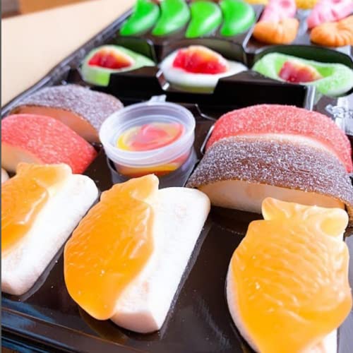 Raindrops - Gummy Candy Large Sushi Bento Box - Yummy Gummy Food Looks Just Like a Sushi - Men's Stocking Stuffer Ideas - (9.5 oz)