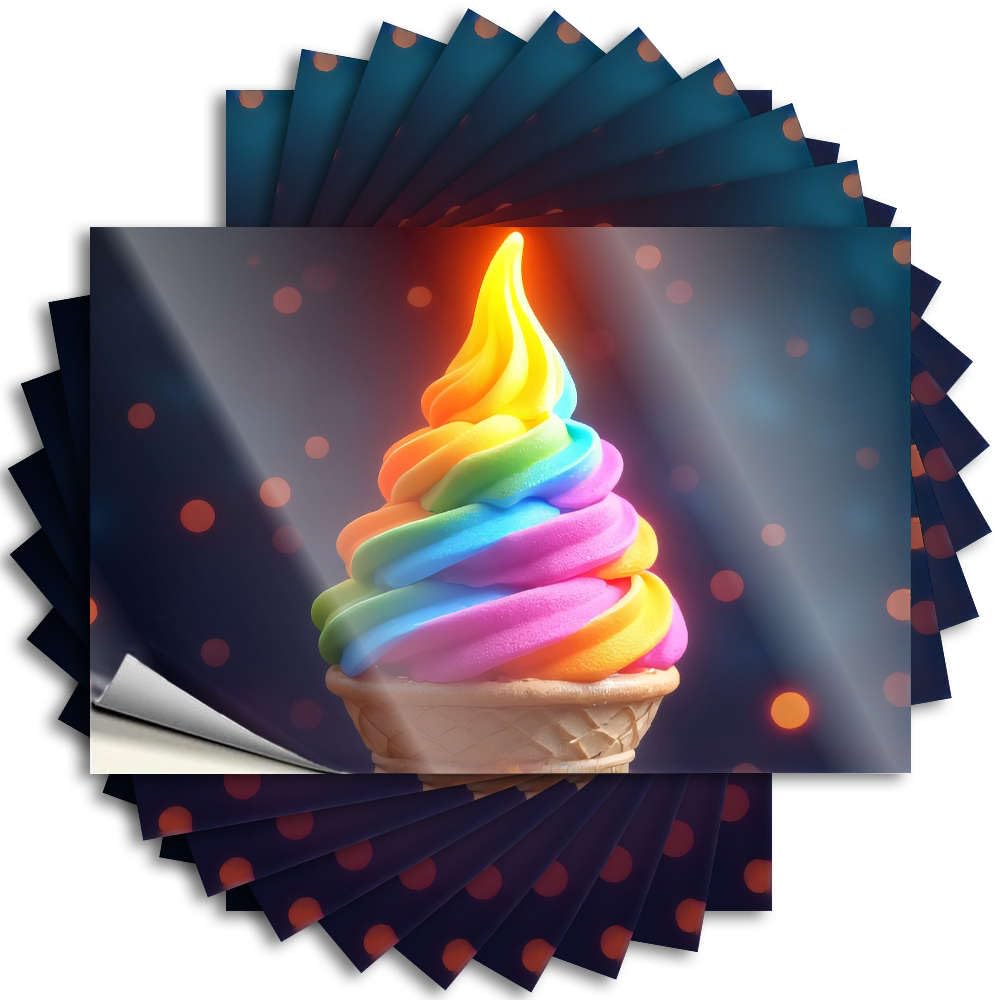 Tattoos Front Porch Fall Decor Vinyl Sticker | Colorful Ice Cream in A Cone. Lover for Stone Use(12X18CM)
