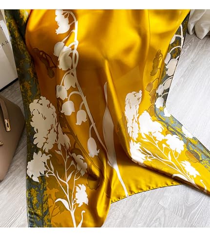 Image of ZDMHSH Fashion Scarves Scarf 100% Silk Feeling Scarf Silk Like Scarves Long Lightweight Sunscreen Shawls for Women