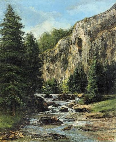 Decoración de paredes con el lienzo de paisaje de Gustave Courbet, 60x90cm