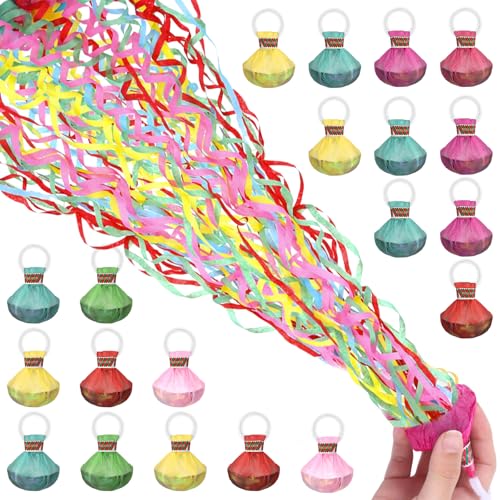 Lot de 20 serpentins pour anniversaire, confettis et serpentins pour anniversaire, mariage, carnaval, remise de diplôme