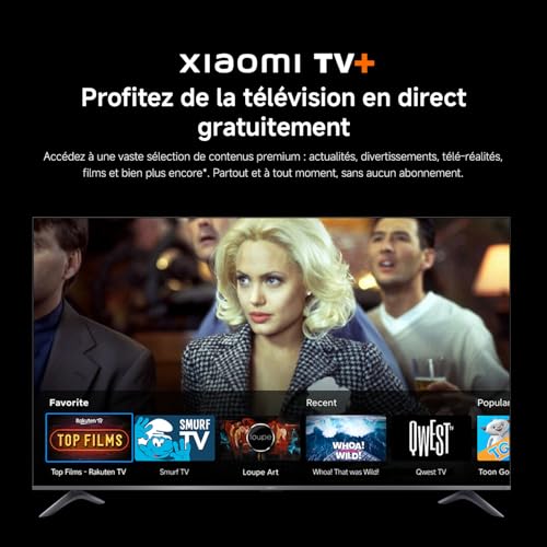 XIAOMI TV F Pro 75, 190 cm (75 Pouces), 4K UHD QLED, Smart TV, Fire TV, Contrôle Vocal Alexa, HDR10+, Mode Game Boost 120Hz, MEMC, 2Go+32Go, Compatible avec AirPlay