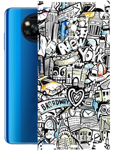 Image of AtOdds - Full Body Back Screen Guard Protector Film - Lamination Wrap Skin Sticker Compatible with Poco X3 PRO | Scratchproof Matte Finish (Graffiti 26)