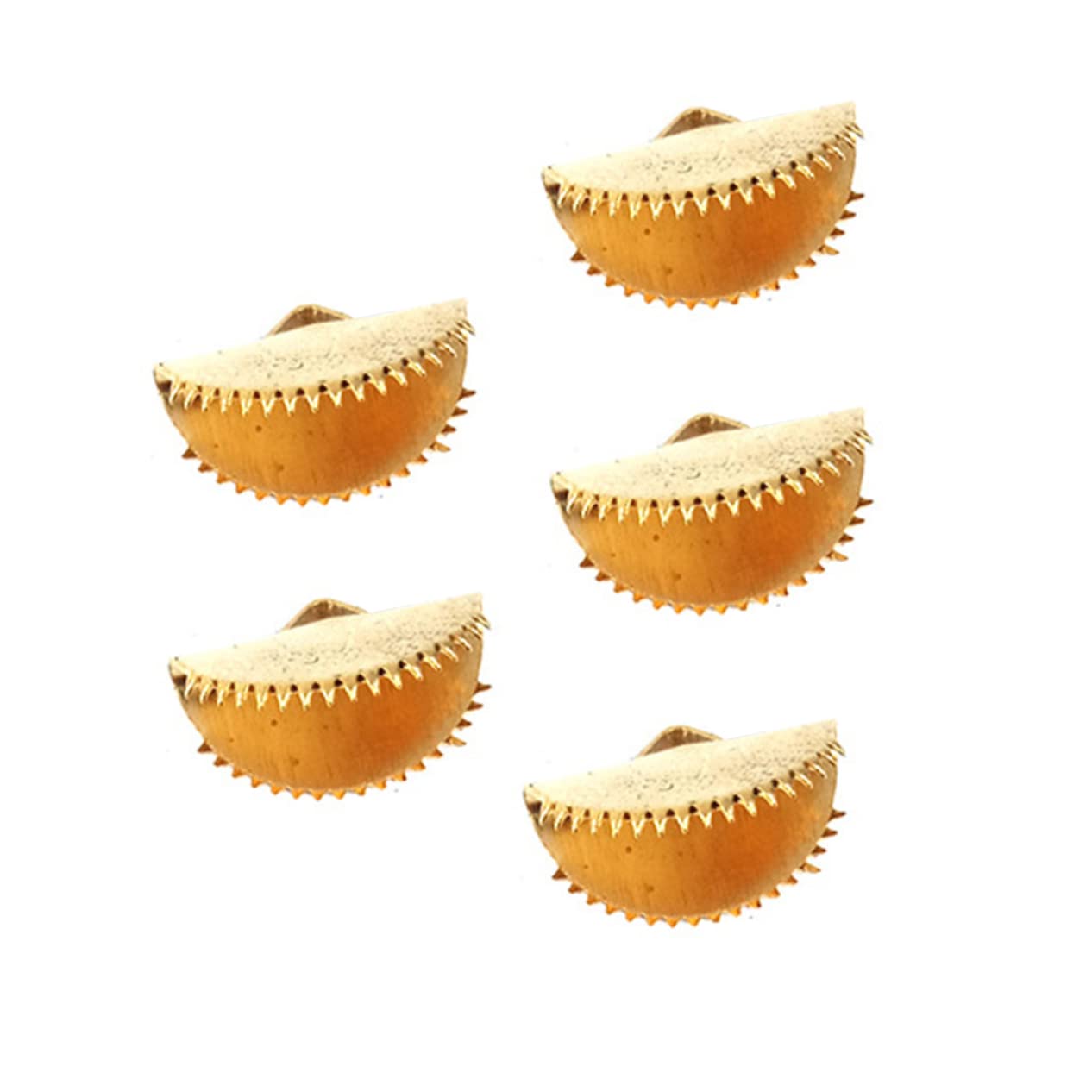 Hohopeti DIY Jewelry Charms 60 Pack Semicircle Fastener Clasps Easy Crimps for Jewelry Textured End Clamps Mazi Buckles