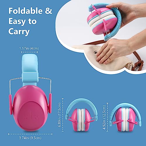 Image of ProCase Kids Noise Cancelling Headphones Ear Hearing Protection, Pink | Ear Defenders for Monster Jam Truck Firework Focus, Noise Reduction Canceling Ear Muffs for Sensory Autism Toddler Children