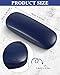Frienda 3 Pieces Hard Glasses Case Reading Eyeglass Case Protective Sunglass Holder with Cleaning Cloth for Men Women Unisex(Blue, Brown, Black)
