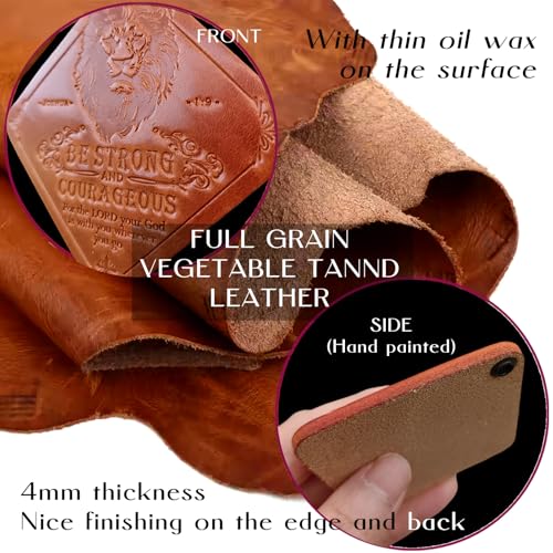 GLIMEXY Leather Scented Car Air Freshener Encouragement Gifts for Men Lion Be Strong and Courageous Bible Verse Gifts for Men Cool Air Freshener for Cars Leather — view 3