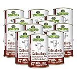 Schecker Nassfutter - Hundemenü vom Kalb mit Hüttenkäse, Apfel und Kräutern - getreidefrei - mit Schwarzkümmelöl - 12 x 410 g