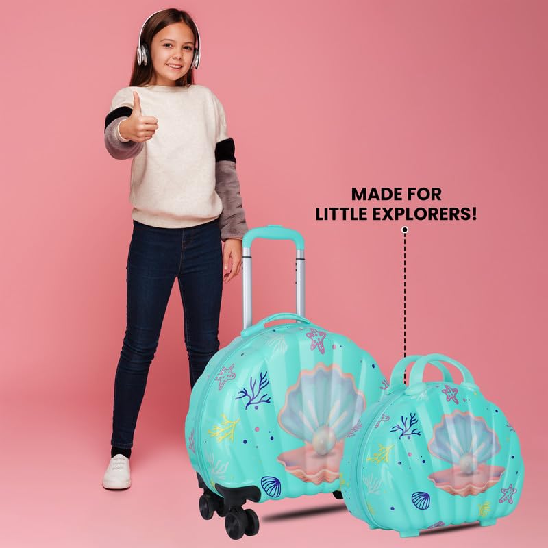Image of Polo Class Kids Trolley Bag | Made with Polycarbonate | Durable and Waterproof | Trolley Bag for Kids - Green