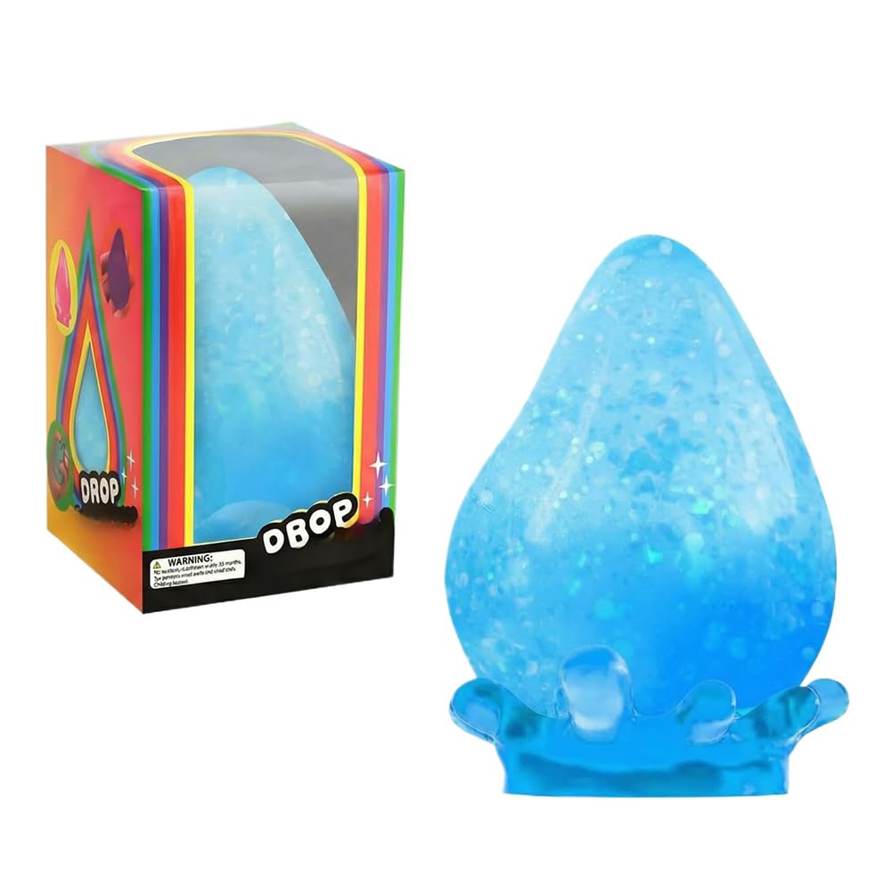 Water Drop Squeeze Squishies, Soft Fidget Stress Ball,Malt Sugar Squishy Stress 2026 New Slow Rise Relief Fidget Sensory for Anxiety Stress Party Favors (Blue) — view 2
