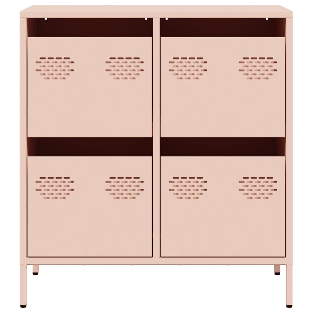 Buffet rose 68 x 39 x 73,5 cm en métal avec 4 tiroirs