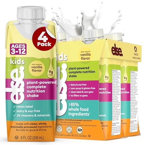 Image of Else Kids Nutrition Shake, Vanilla, 2-12 Years, Dairy Free, 8 fl oz 16 Pack | Plant-based ready-to-drink shake with 25+ vitamins & minerals. Dairy & gluten free for everyday nutrition.