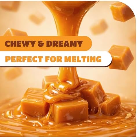 Caramel Candy - 2 Pound Pack 150 Count - Classic Caramels Individually Wrapped - Creamy Chewy Candy for Office Bowls, Gifting, Snacking & Baking - Vanilla Cubes - 3