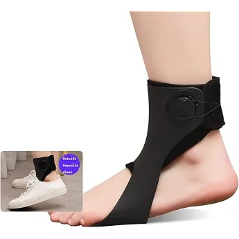 Drop Foot Brace Ankle Foot Drop AFO Brace Support Splint, Adjustable Drop Foot Brace Stability Support Pad, Relieve Day and Night Pain, Relieve Pressure