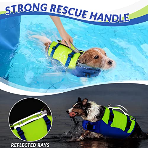 Slowton Dog Life Jacket, Adjustable Ripstop Dog Life Vest With One Piece Belly Support Superior Buoyancy, Skin-Friendly Neoprene Pet Safety Flotation Vest For Swimming Boating Pool Beach(Yellow,Xs) #TOP4