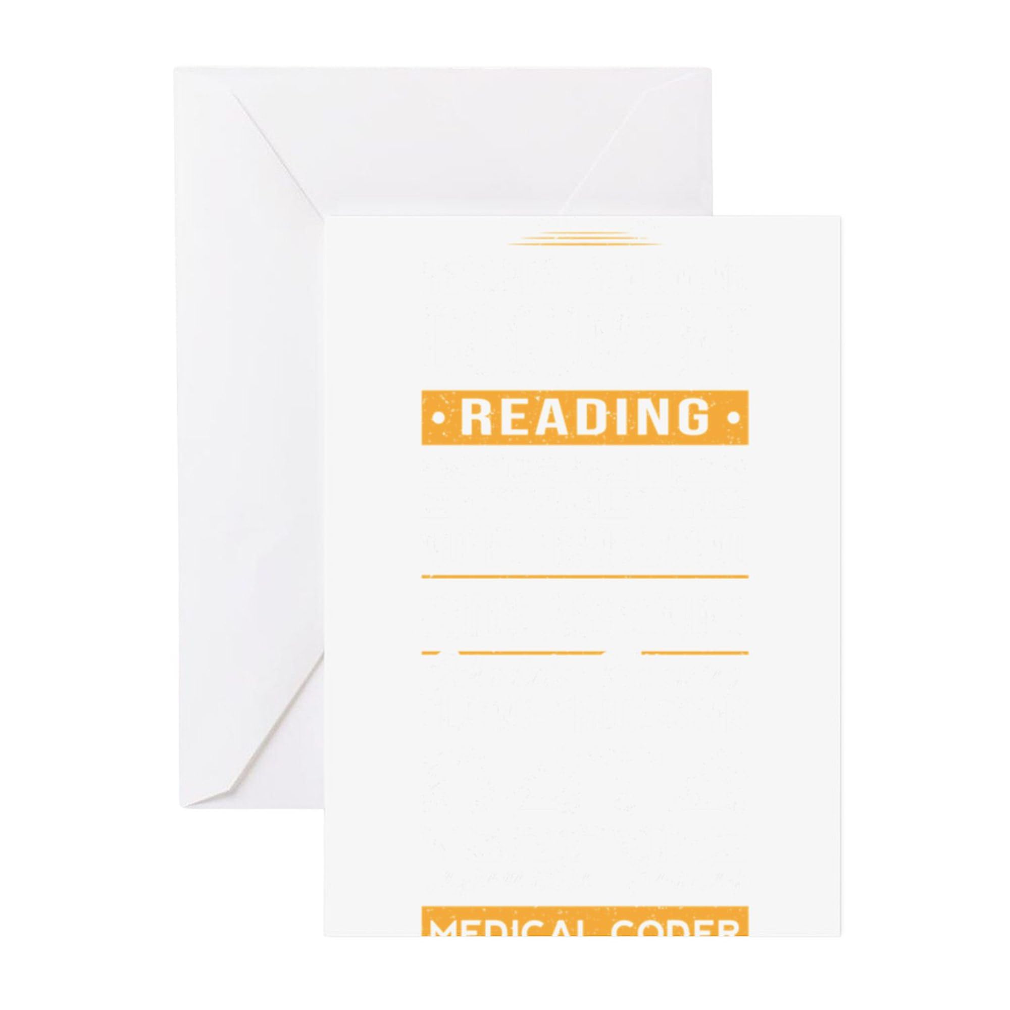 CafePress Medical Coder Reading Codes Data Re Greeting Cards Folded Greeting Cards (10-pack) Glossy