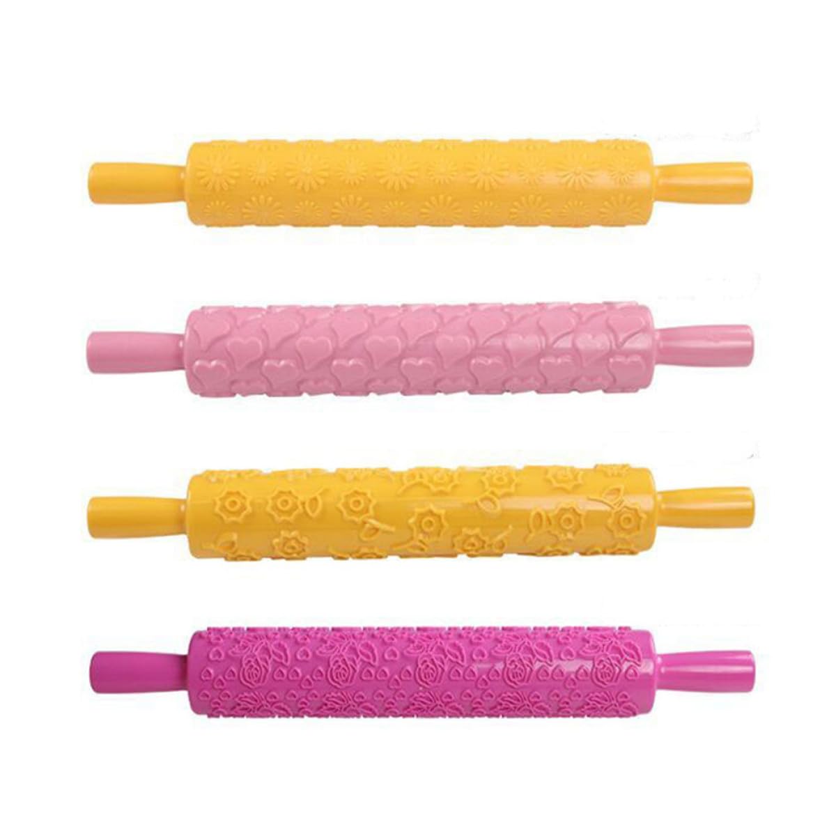 Gadpiparty Rouleau à Pâtisserie Facile à Tenir pour Décoration de Biscuits Plusieurs Styles en Plastique 8 Pcs Moules en Relief Cuisine et de Pendaison de Crémaillère