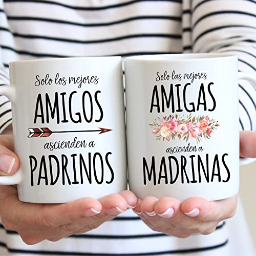 Genérico Taza peticion padrinos bautizo, Mejores Amigos ascienden a Padrinos, Regalo padrinos bautizo personalizado, Padrinos bebe regalo, Detalle padrinos bautizo, Ideas padrinos, PACK de DOS tazas