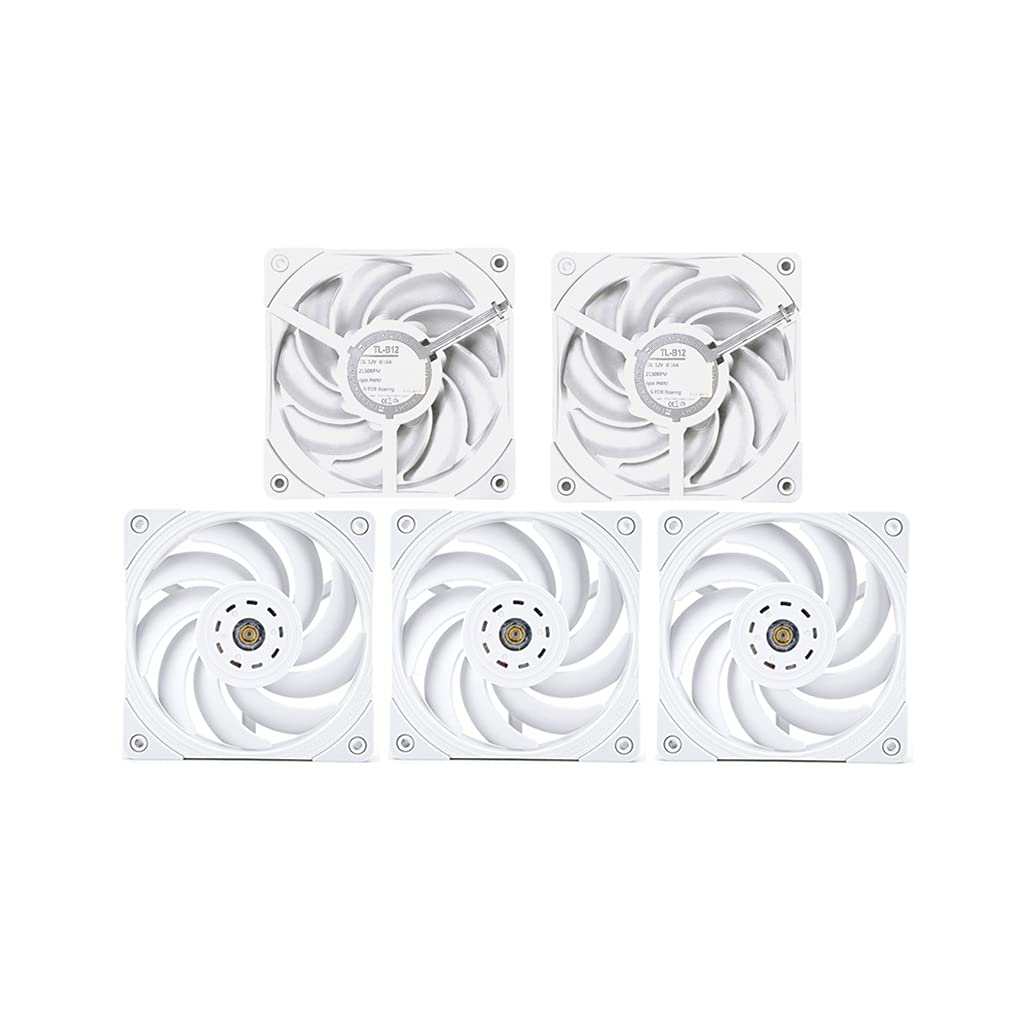 WYH PC Cooler Case Fan 120mm Quiet Computer Cooling PC Fans High Performance PC Fan Silent Fan for Computer Cases Absorbing Rubber Pads Quiet Fan (Color : Black, Quantity : 5)