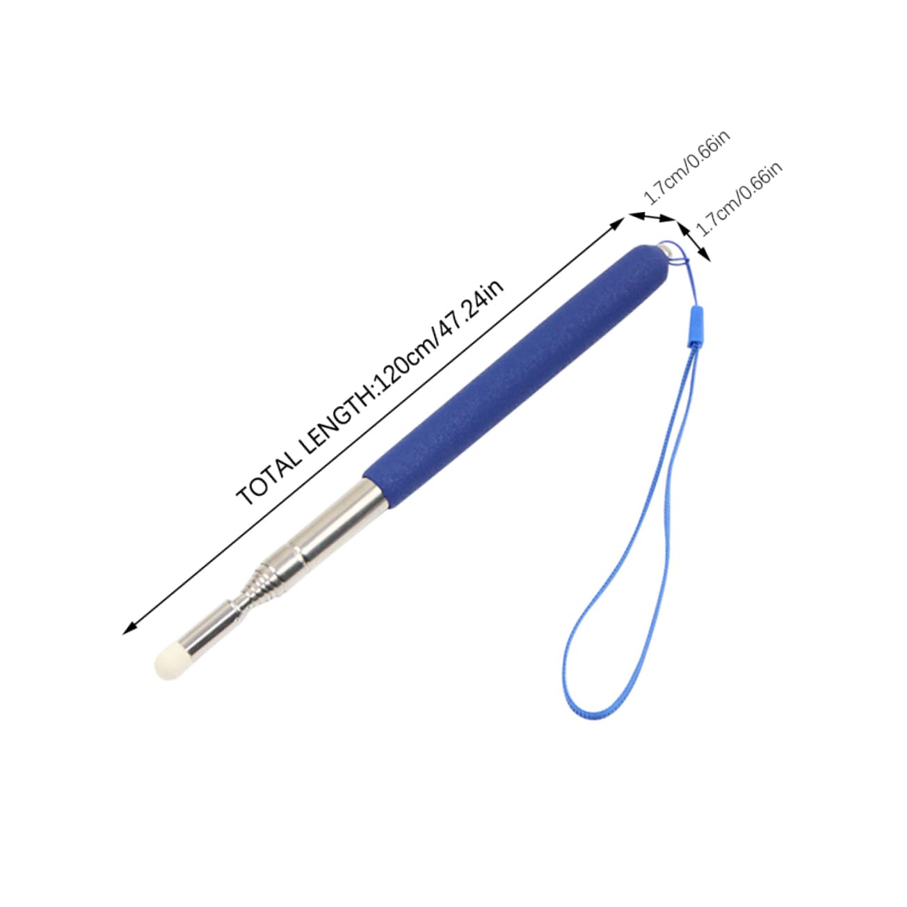 IWOWHERO Telescopic Electronic Pointer Stylus for Presentations Durable Stainless Steel Conference Whiteboard Tool Retractable Design for Classroom and Office Use Blue