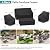 Mrrihand Patio Furniture Covers, 4 Piece Outdoor Furniture Cover Waterproof includ Ourdoor Sofa Cover, 2 Chair Covers, Coffee Table Cover with Windproof Buckle Strap and Adjustable Drawstring