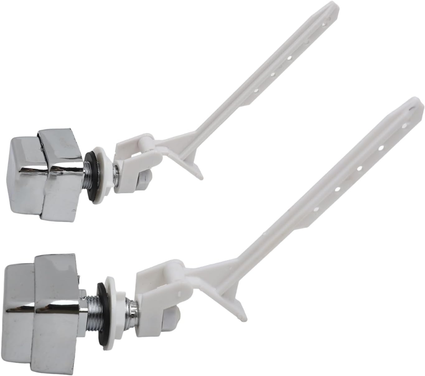 2-Pack Push-Button Toilet Flush Kit for Side-Mount Tanks – Plastic Trip Lever Handle with Spring Return, Water-Saving Design