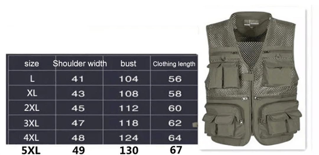 Gilet en maille pour homme - Multi-poches - Séchage rapide - Sans manches - Pour l'extérieur - Pour la pêche