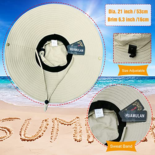 Image of HUAMULAN Wide Brim Sun Hats Men and Women Bucket Safari Fishing Hat for Hiking Garden Lawn Work Camping Outdoor