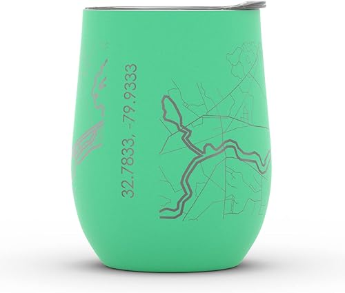 Vista 757 de Well Told Lexington Kentucky Map - Vaso de vino aislado con grabado de mapa de Kentucky, taza de acero inoxidable grabada (12 onzas, verde domingo)