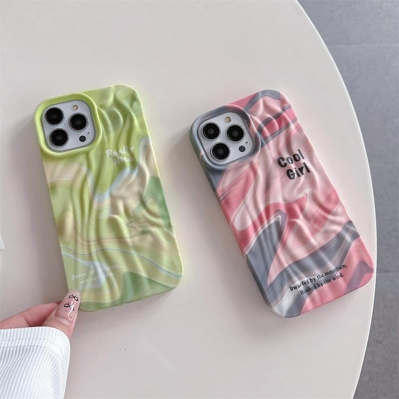 Image of COVERLY for iPhone 15 Plus 3D Luxury Rainbow Neon Green Phone Case,Premium Texture Trendy Retro Cute Multi Color Artistic Cool Design -Aesthetic Shades Princess Cover for Apple iPhone 15 Plus