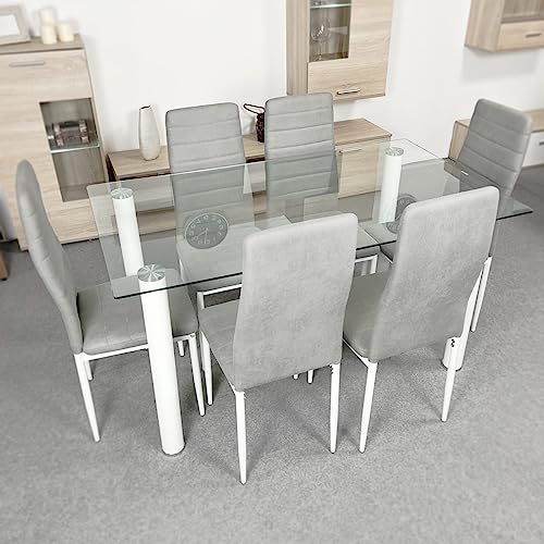Chaises tapissées de salle à manger 96 cm Yrsa Homey aluminium