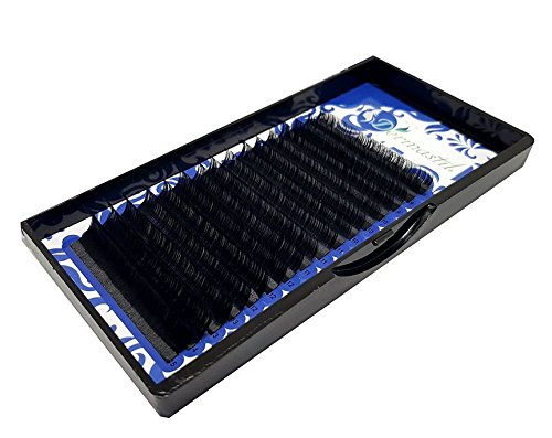 Preisvergleich Produktbild Professionelle Künstliche Einzelne Wimpern, Seidenwimpern Premium Silk Lashes Black Edition Biegung C Curl Stärke 0,18 mm für Wimpern Extensions (10 mm)