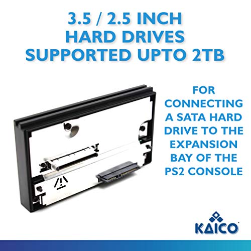 Image of Kaico PS2 Hard Drive for PlayStation 2 - PS2 SATA & Network Adapter for 2.5 inch /3.5 inch HDD - Plug & Play HDD Adapter, Supports Up to 2TB Storage for Game Backups & Homebrew
