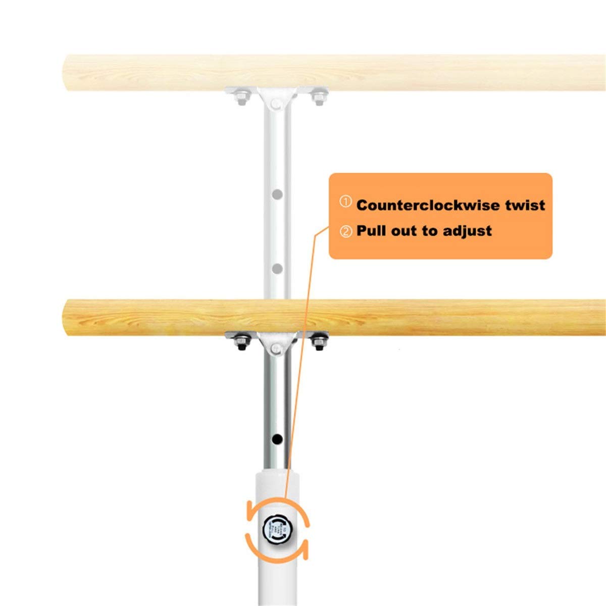 Double Ballet Barre Bar, 5FT Adjustable Dancing Bar for Adults Or Girls, Fitness Equipment for Training Dance, Sports