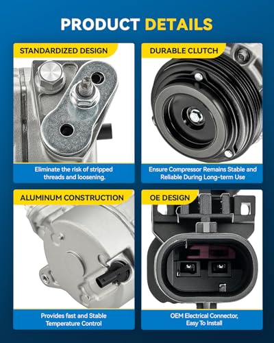 Image of PHILTOP 198333 Air Conditioner AC Compressor with Clutch for Chevy Tahoe 2015-2020,Suburban 2015-2020, GMC Yukon 2015-2020,Yukon XL 2015-2020, Cadillac Escalade 2015-2020,Escalade ESV 2015-2020