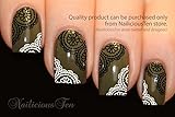 Black White Round Daisy Lace Nail Wraps Art Water Transfer 20pcs Decal So Beautiful by NailiciousTen - ST8088